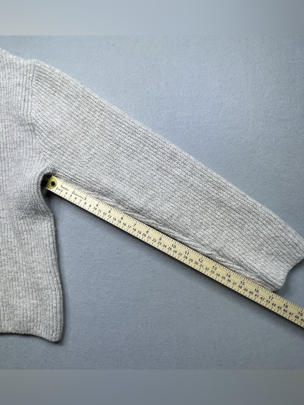 H&M Rib-knit Sweater Ribbed Crewneck Medium Beige - Picture 8 of 9